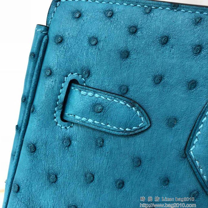 HERMES愛馬仕 鉑金包 Birkin 30 南非原產KK級鴕鳥皮 頂級工藝 手縫蠟線 時尚手提肩背包  Ama1411